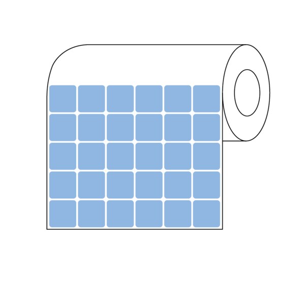 Thermal Transfer Slide Label, 7/8" x 7/8", 6 Across Blue